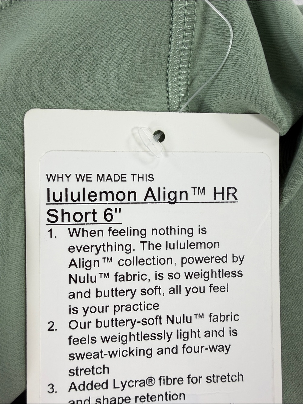 NWT Lululemon Align 6” High Rise Shorts Palm Court Size 4 Nulu Performance - Picture 6 of 12
